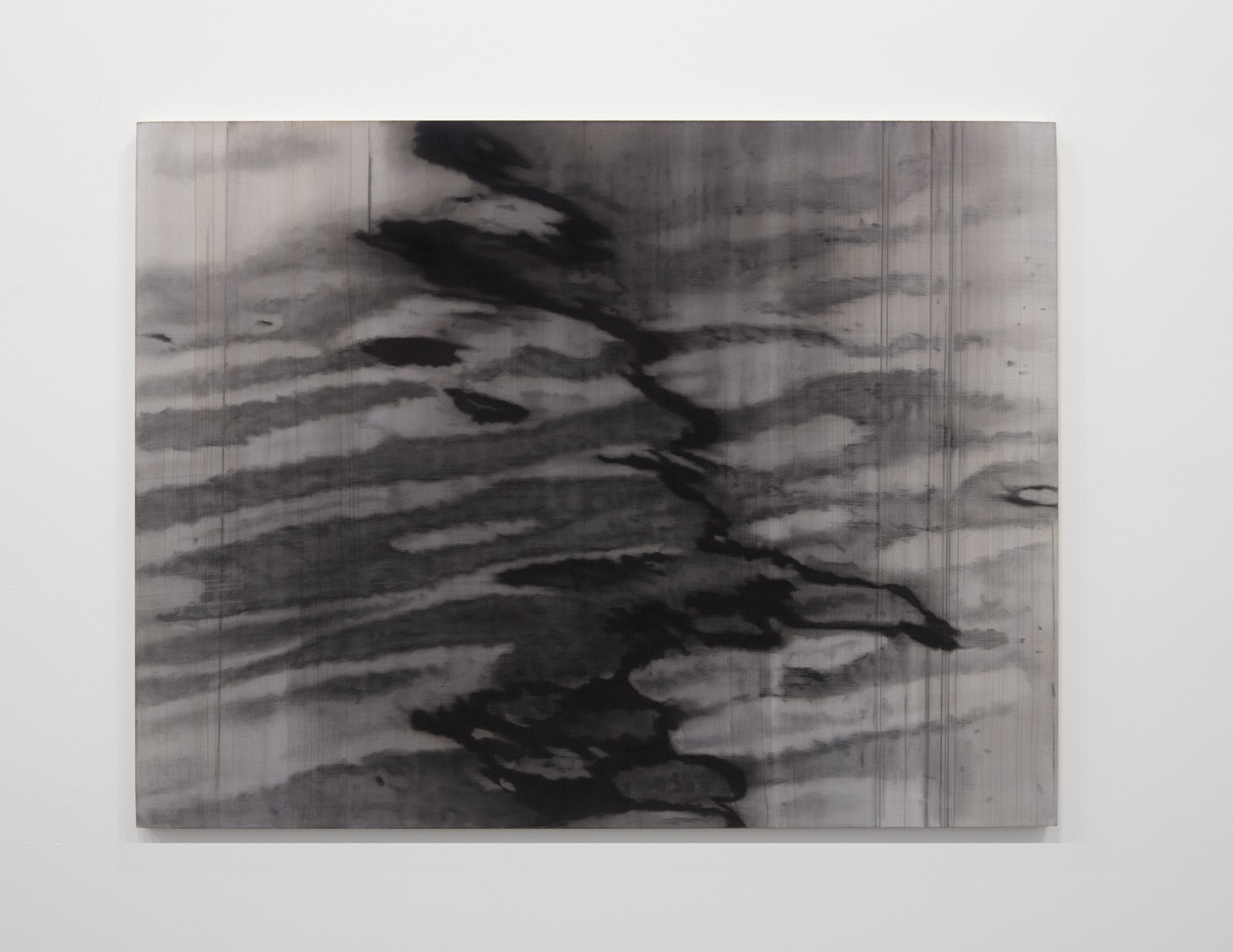 <i>Resonance</i>, 2023. Charcoal, gesso and oil on linen, 46 x 60 in (116.8 x 152.4 cm)